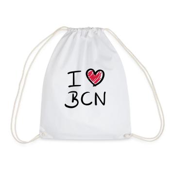i love bcn - barcelona - Turnbeutel - Weiß - Vorne