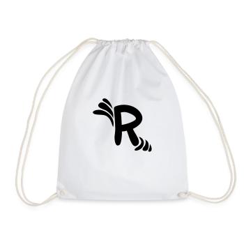 Letter R & Pattern - Drawstring Bag - white - Front