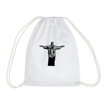christ redeemer statue rio janeiro - Drawstring Bag - white - Front