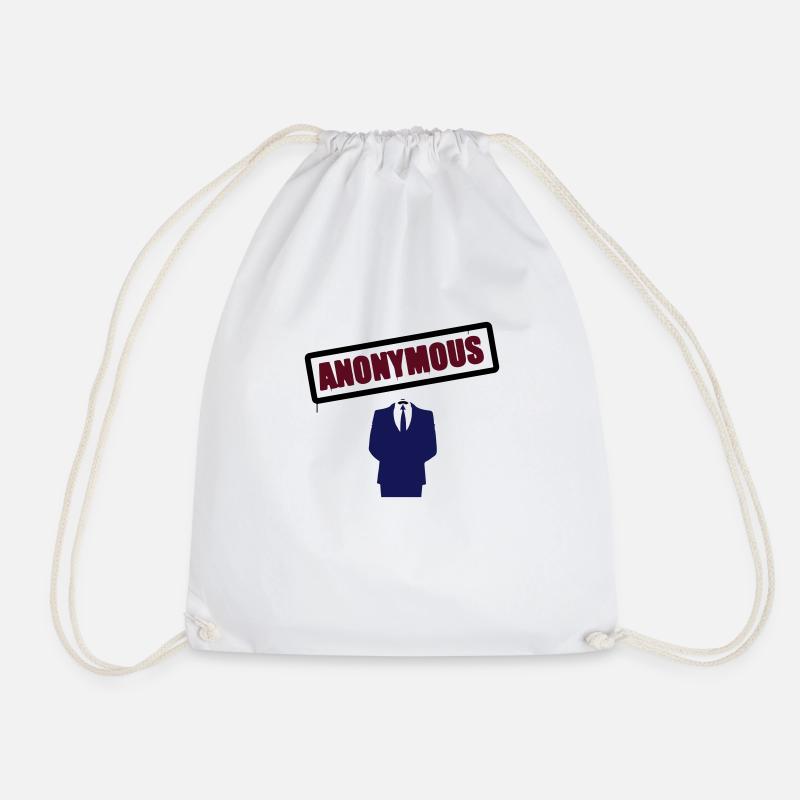 Anonymous - Drawstring Bag - white