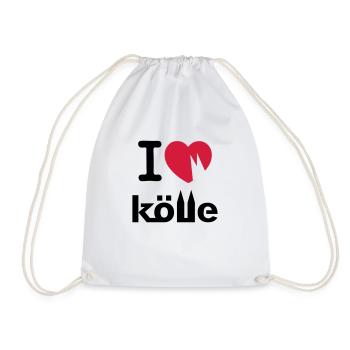 I love Kölle - Turnbeutel - Weiß - Vorne