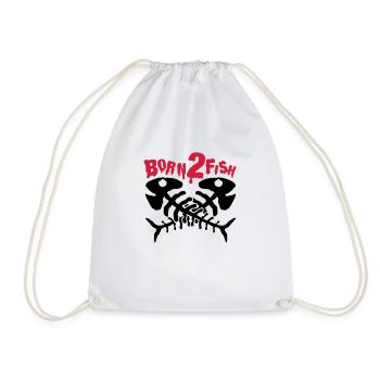 fish_born_to_fish_dx2 - Sac de sport léger - blanc - Devant