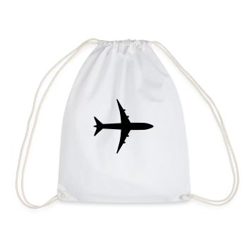 Plane - Drawstring Bag - white - Front