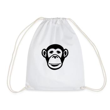 monkey_face_f1 - Drawstring Bag - white - Front