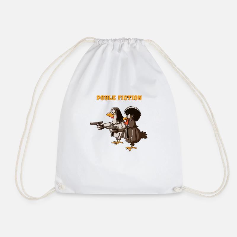 hen fiction - Drawstring Bag - white