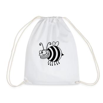 Funny thickness crazy bee - Drawstring Bag - white - Front