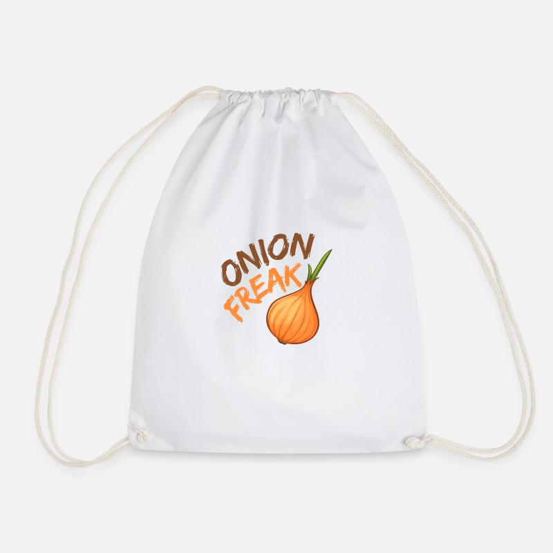 Onion Freak - Zwiebeldesign Geschenk - Turnbeutel - Weiß