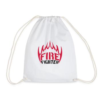 Des flammes de feu pompier - Sac de sport léger - blanc - Devant