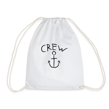 Crew Anchor Comic Logo - Drawstring Bag - white - Front