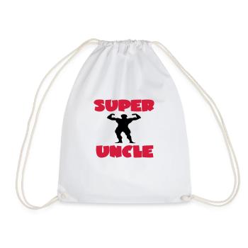 Super uncle - Drawstring Bag - white - Front