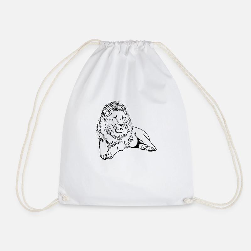 Löwe - Katze - Lion - Turnbeutel - Weiß