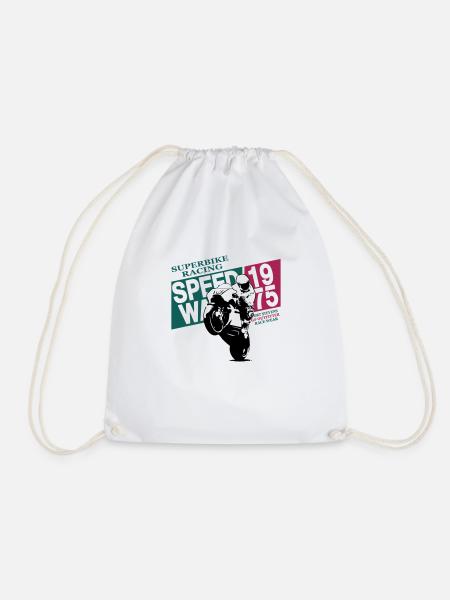 Moto-GP Racing - Drawstring Bag - white