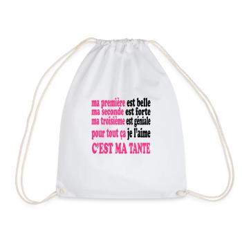 Ma tante est belle - Drawstring Bag - white - Front