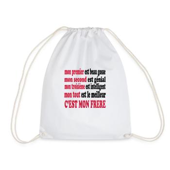 Mon frère est beau - Drawstring Bag - white - Front