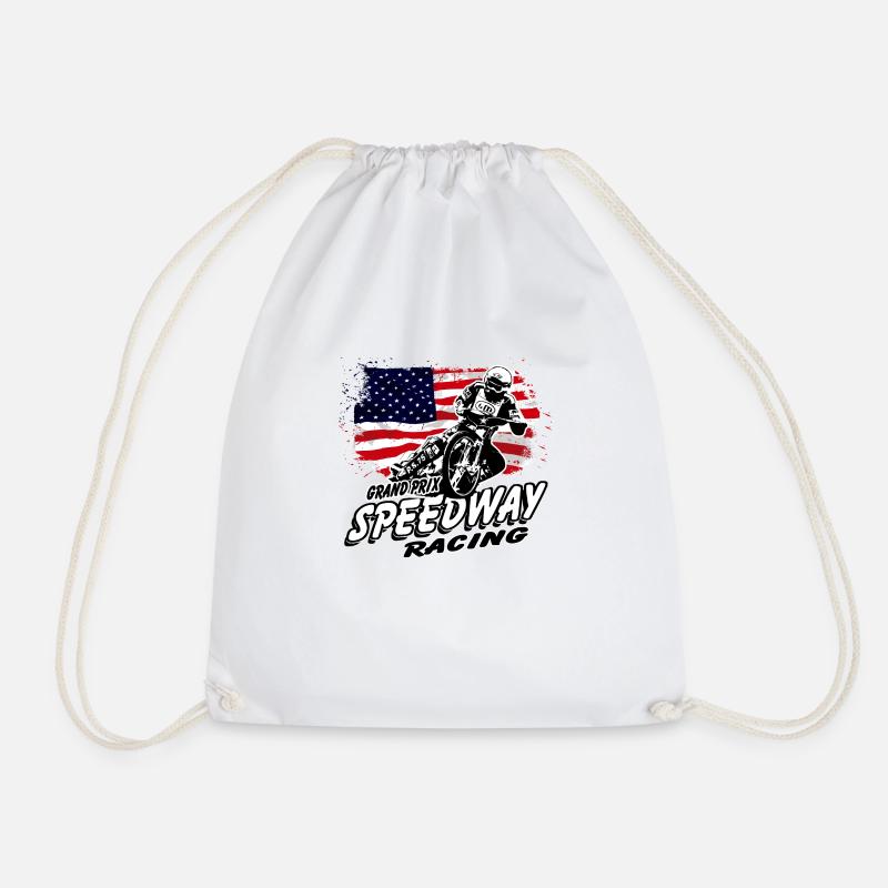 Speedway - USA Flag - Drawstring Bag - white
