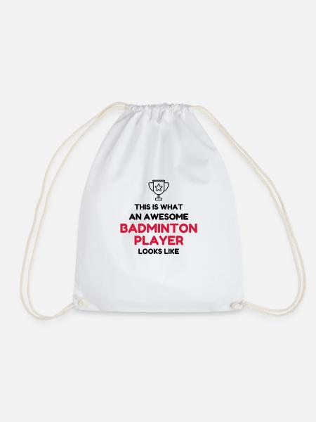 Badminton / Badminton Player / Birdie / Sport - Turnbeutel - Weiß
