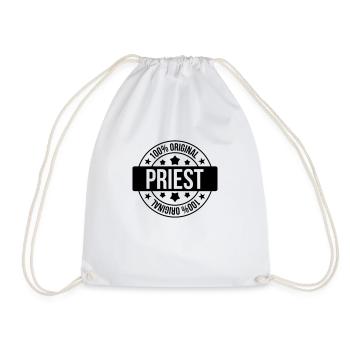 Priest Priester Prêtre Religion Cross Croix God - Drawstring Bag - white - Front