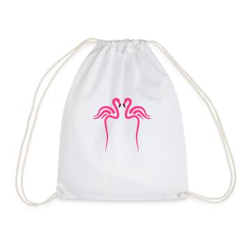 Flamingo, Flamingos - Drawstring Bag - white - Front