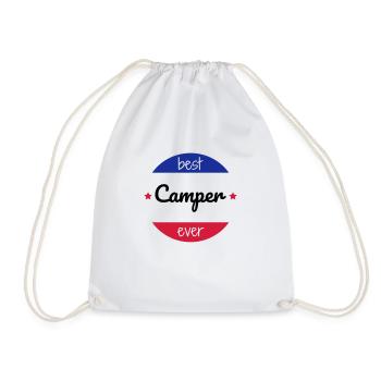Campingplatz / Camper / Camping / Camp - Turnbeutel - Weiß - Vorne