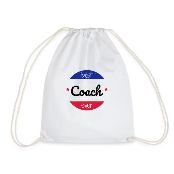 Coach Coaching Trainer Sport Entraineur Team - Drawstring Bag - white - Front