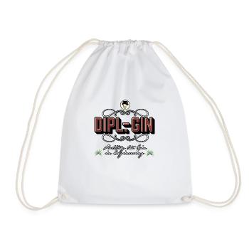 Gin-T-Shirt Dipl.-Gin - Turnbeutel - Weiß - Vorne