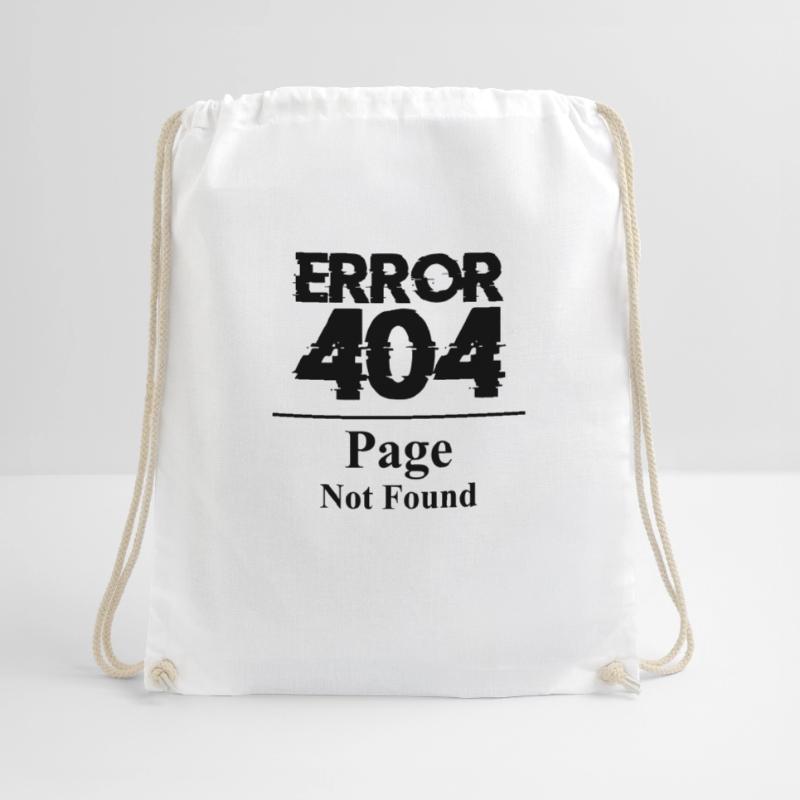 Error 404 Page not found saying page Internet bug Drawstring Bag