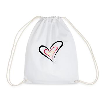 heart germany - Drawstring Bag - white - Front