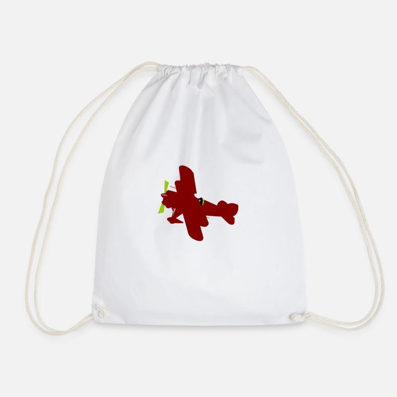 Plane - Drawstring Bag - white