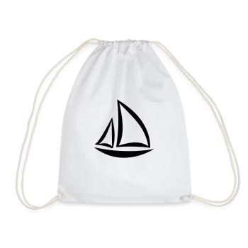 boat - Drawstring Bag - white - Front