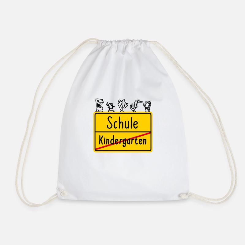 Einschulung Schulanfang Schule Kindergarten Schild - Turnbeutel - Weiß