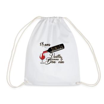 18 ans anniversaire vieillis bon vin humour alcool - Sac de sport léger - blanc - Devant