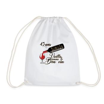 45 ans anniversaire vieillis bon vin humour alcool - Sac de sport léger - blanc - Devant
