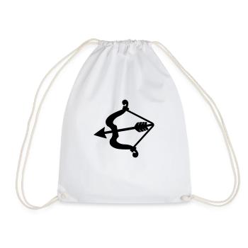 Bow and arrow shadow image Cupid arrow - Drawstring Bag - white - Front