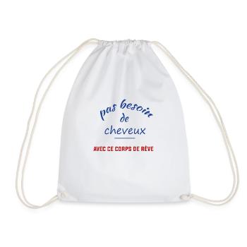 t-shirt pas besoin de cheveux avec ce corps - Sac de sport léger - blanc - Devant