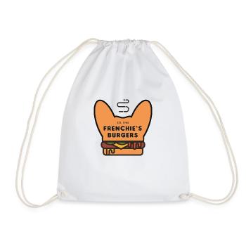Frenchie Burger - Drawstring Bag - white - Front