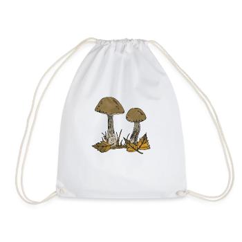 Mushrooms - Drawstring Bag - white - Front