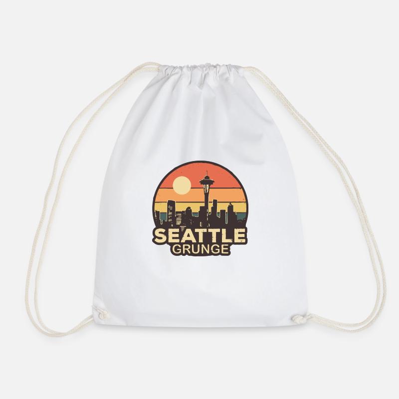 Seattle Grunge - Drawstring Bag - white