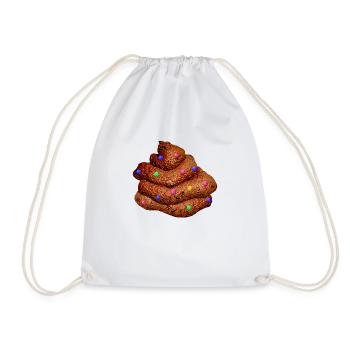 Maxed-out poop sausage! - Drawstring Bag - white - Front