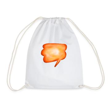Orange Watercolour Speech Bubble - Drawstring Bag - white - Front