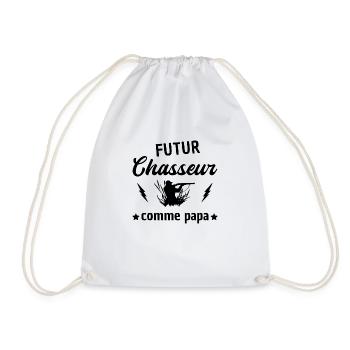 Futur chasseur comme papa - Sac de sport léger - blanc - Devant