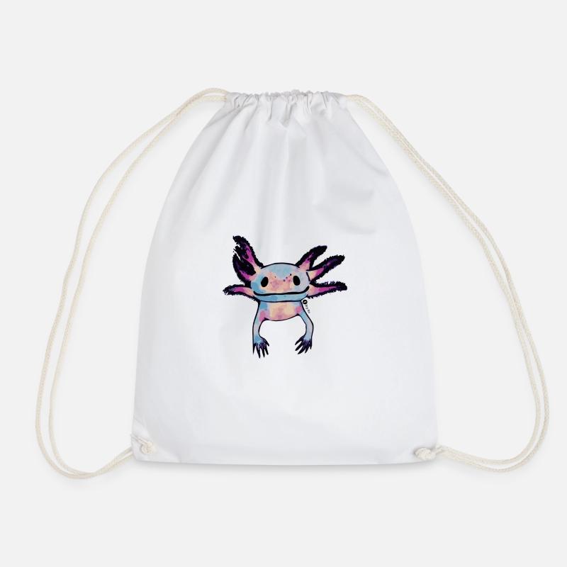 axolotl - Drawstring Bag - white