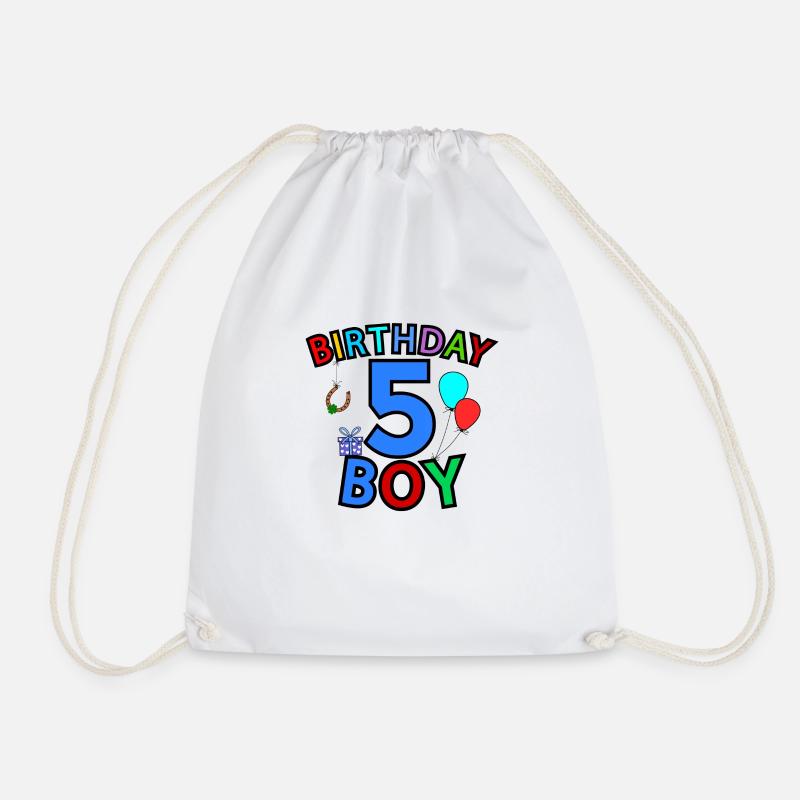 Birthday Boy 5 - Turnbeutel - Weiß
