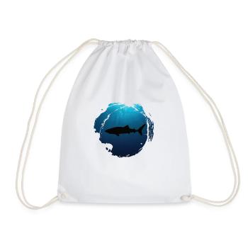 Happy Walhai Whale Shark Motiv im Vintage Design - Turnbeutel - Weiß - Vorne