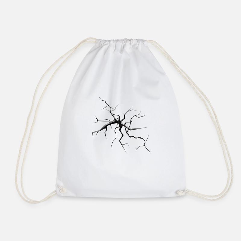Crack - Drawstring Bag - white