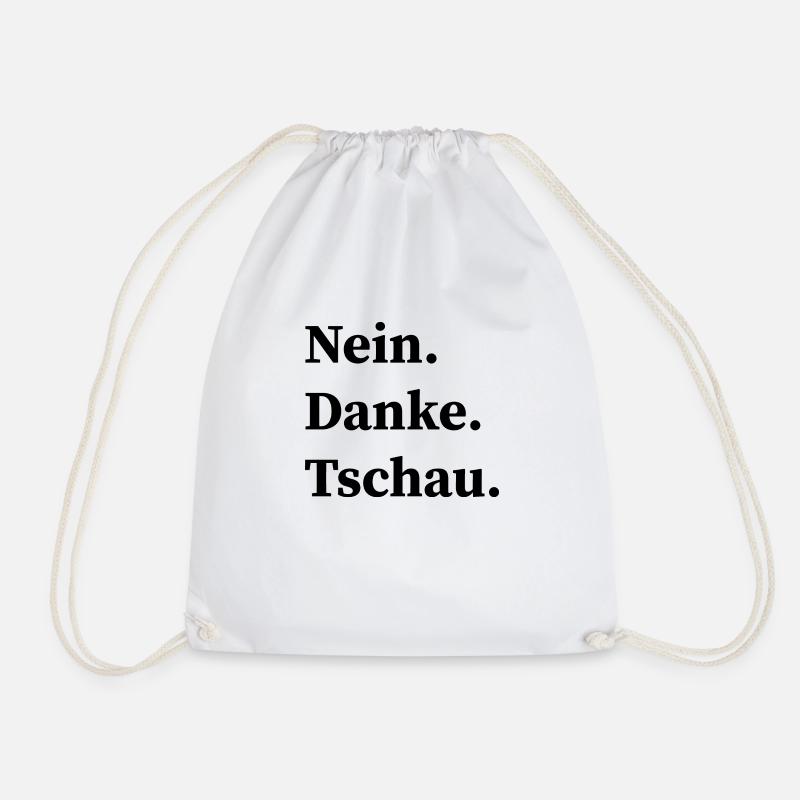 Nein. Danke. Tschau. - Turnbeutel - Weiß
