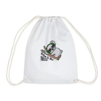 Funny Koala Relax to the music - Drawstring Bag - white - Front