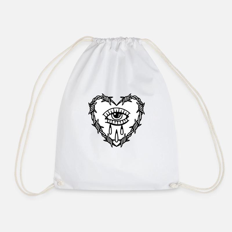 Tattoo style heart - Turnbeutel - Weiß
