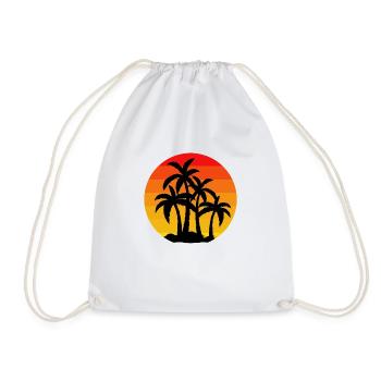 Palms Vintage Sunset Retro - Drawstring Bag - white - Front