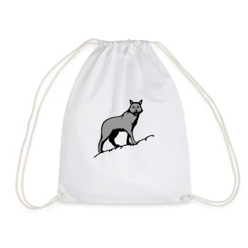 Wolf - Drawstring Bag - white - Front