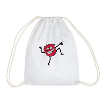 Dancing Hairy Monster - Drawstring Bag - white - Front